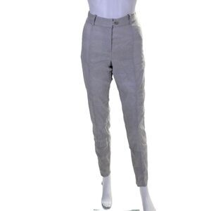 Annette Gortz Womens Linen High Rise Slim Leg Pants Light Gray Size EUR 40